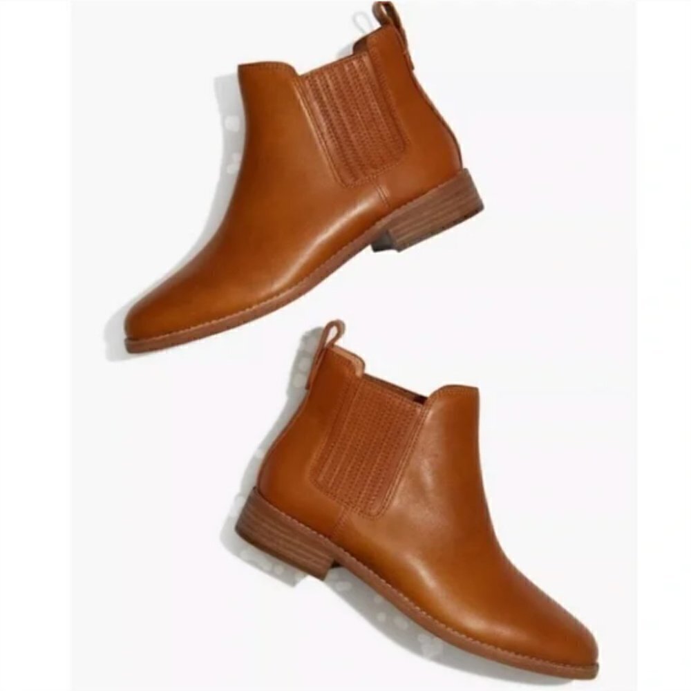 Madewell The Ainsley Brown Leather Chelsea Boot